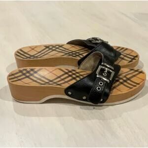 Authentic Burberry wood sandals